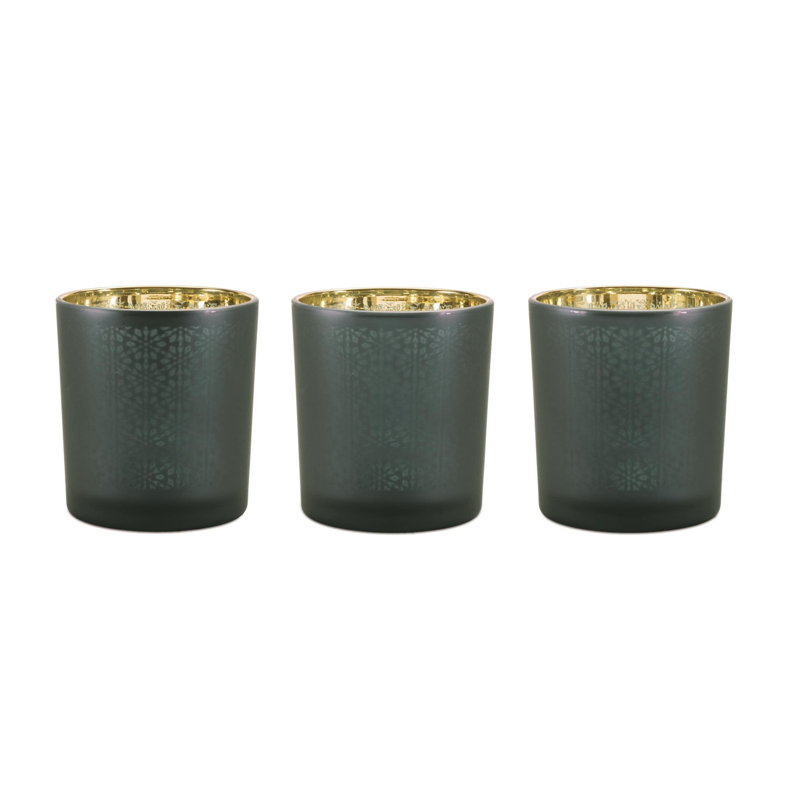 Geometric Patterned Votive Holder Set Of 3