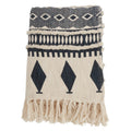Geometric Print Fringed Cotton Throw Blanket