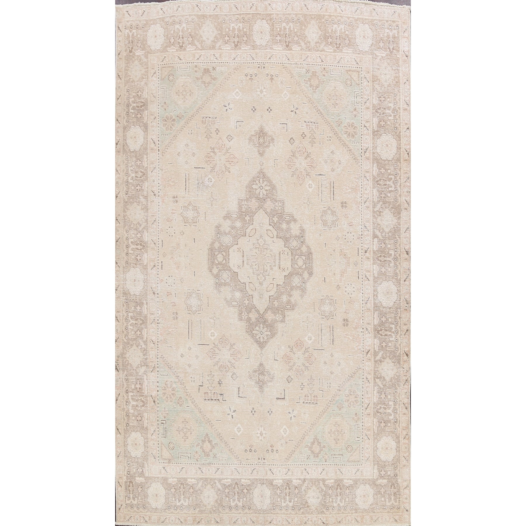 Geometric Traditional Tabriz Persian Area Rug Wool Hand Knotted. 68 X 98