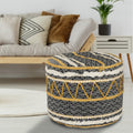 Geometric Tufted Multicolored Pouf