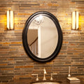 Allan Andrews George Matte Black Lacquer Wood Oval Frame Mirror