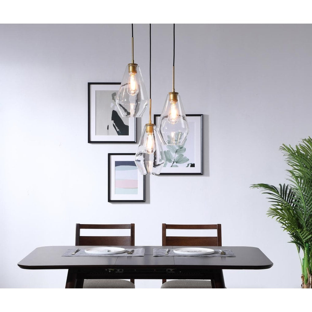 Gerald 3 Light Elongated Glass Pendant