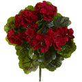 Geranium Artificial Bush Uv Resistant Indoor Outdoor Set Of 4