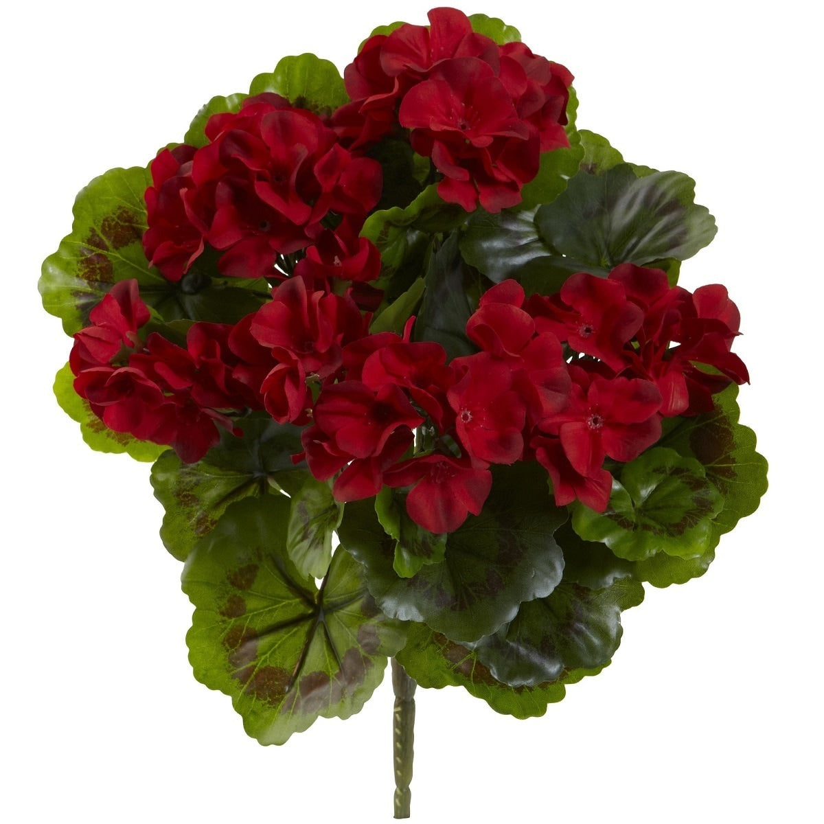 Geranium Artificial Bush Uv Resistant Indoor Outdoor Set Of 4