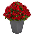 Geranium Artificial Plant In Slate Plater Uv Resistant Indoor Outdoor
