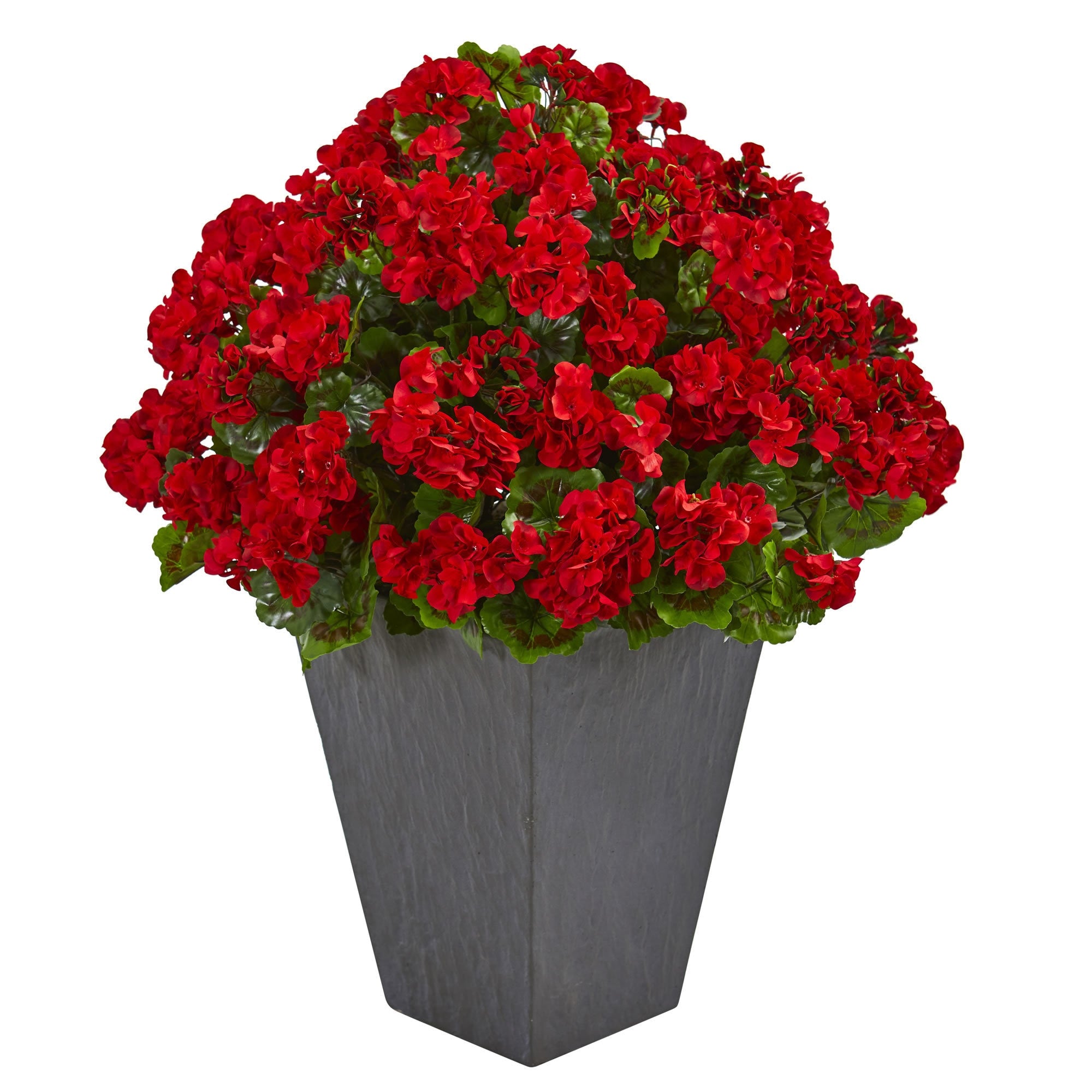 Geranium Artificial Plant In Slate Plater Uv Resistant Indoor Outdoor