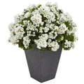 Geranium Artificial Plant In Slate Plater Uv Resistant Indoor Outdoor