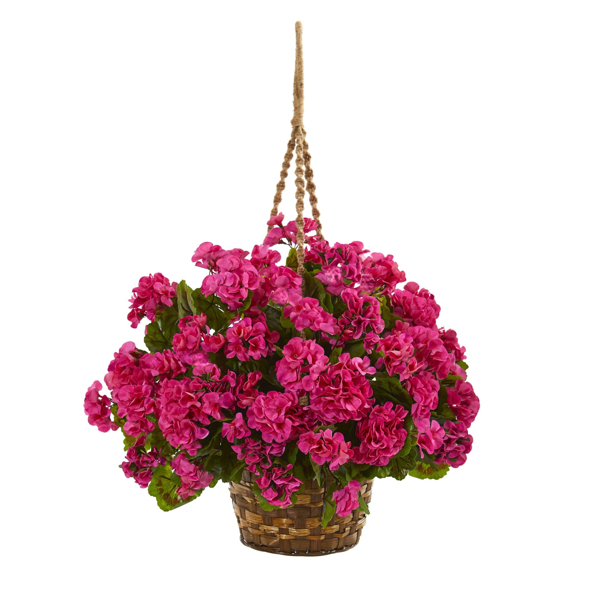 Geranium Hanging Basket Artificial Plant Uv Resistant Indoor Outdoor