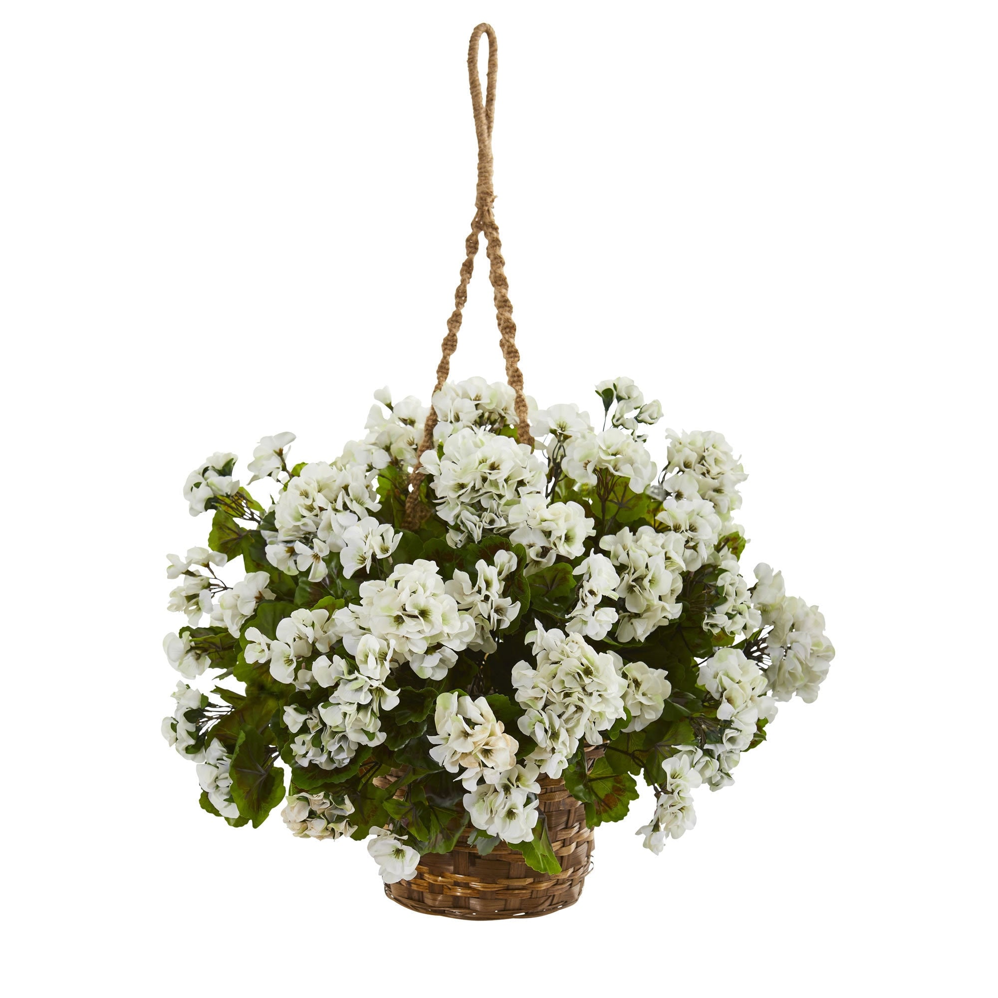 Geranium Hanging Basket Artificial Plant Uv Resistant Indoor Outdoor