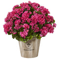 Nearly Natural Indoor Outdoor Geranium In Farmhouse Planter