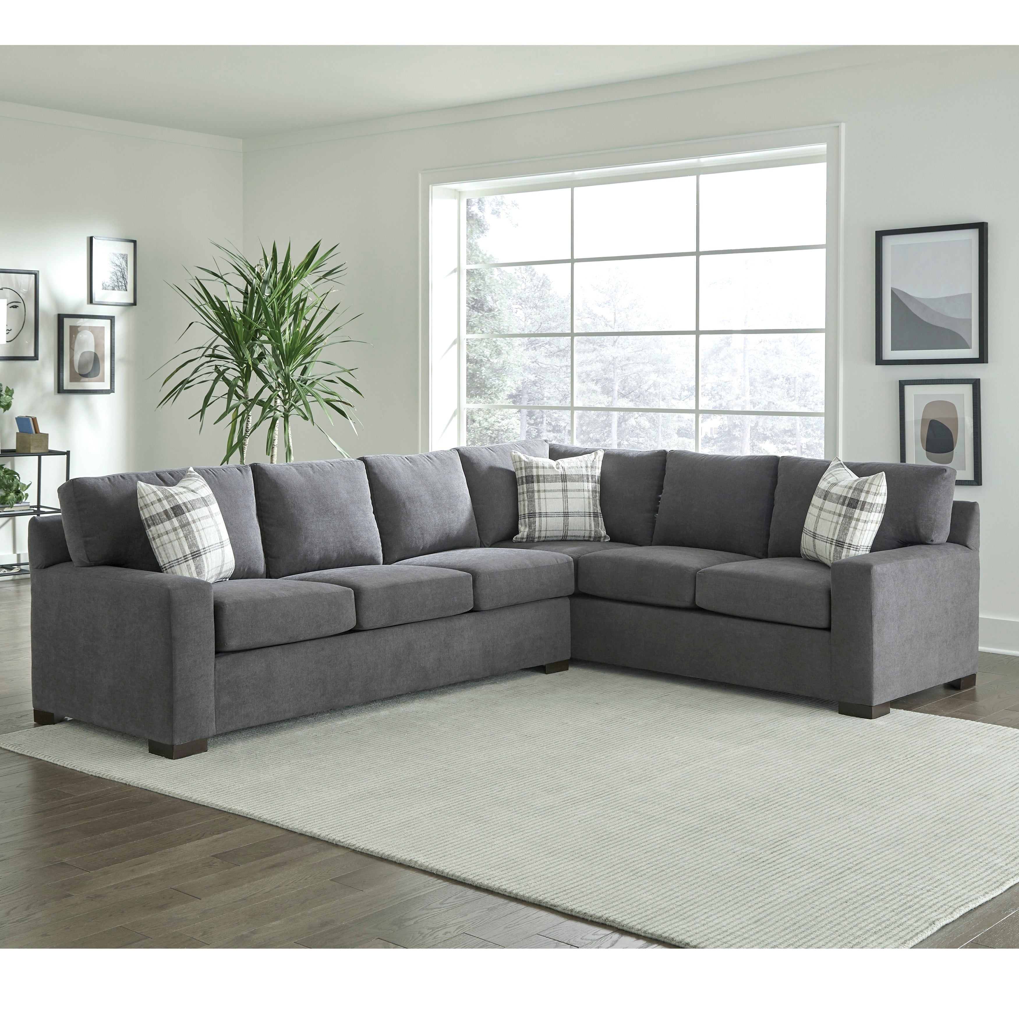 Gerard Grey Sectional Sofa Bed With Queen Gel Memory Foam Mattress