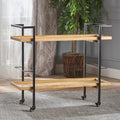Gerard Industrial Wood Bar Cart By Christopher Knight Home