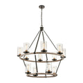 Geringer 36 Inch Wide 12 Light Chandelier In Charcoal 36In W