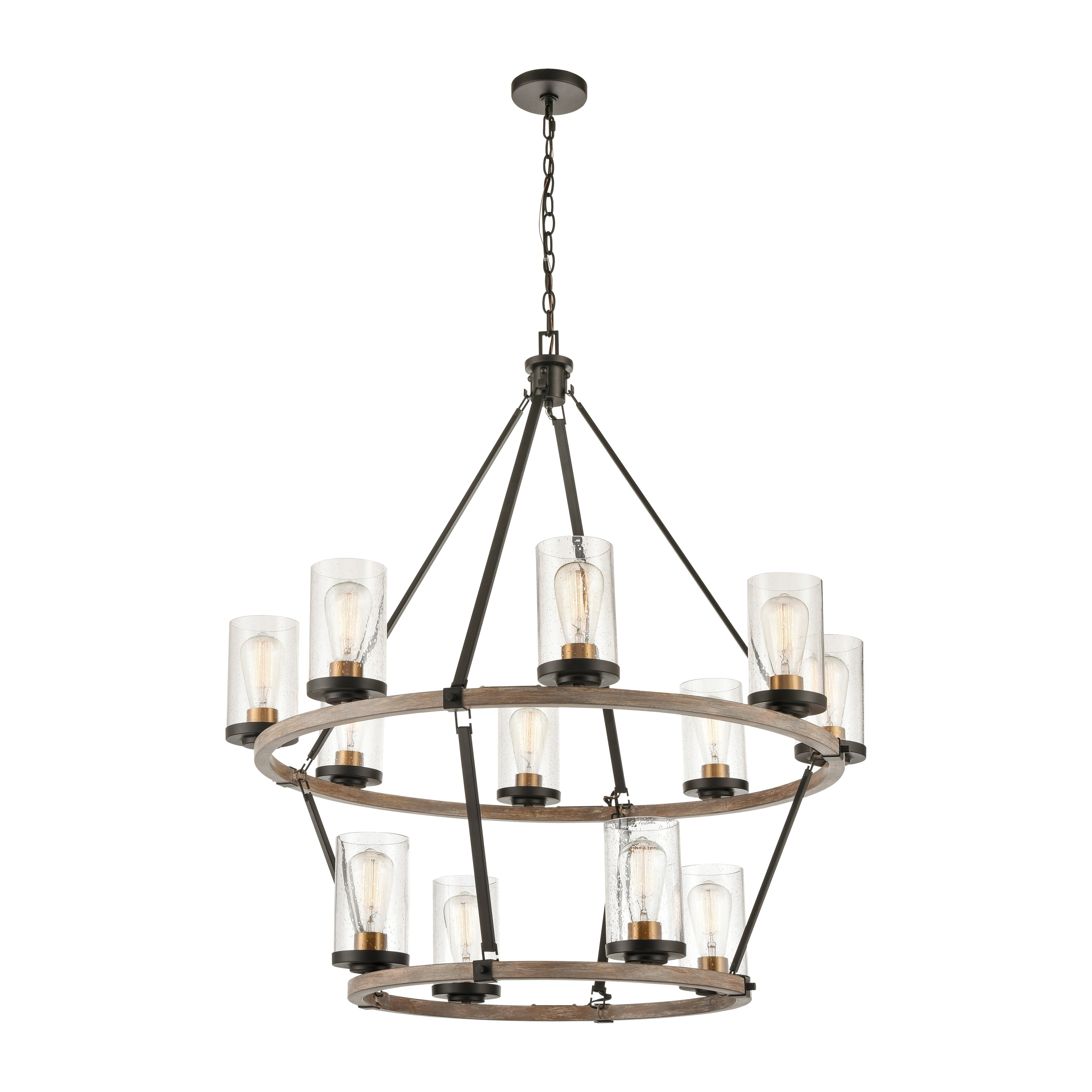 Geringer 36 Inch Wide 12 Light Chandelier In Charcoal 36In W