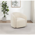 Gerley Faux Sherpa Chenille Upholstered Swivel Accent Chair Beige