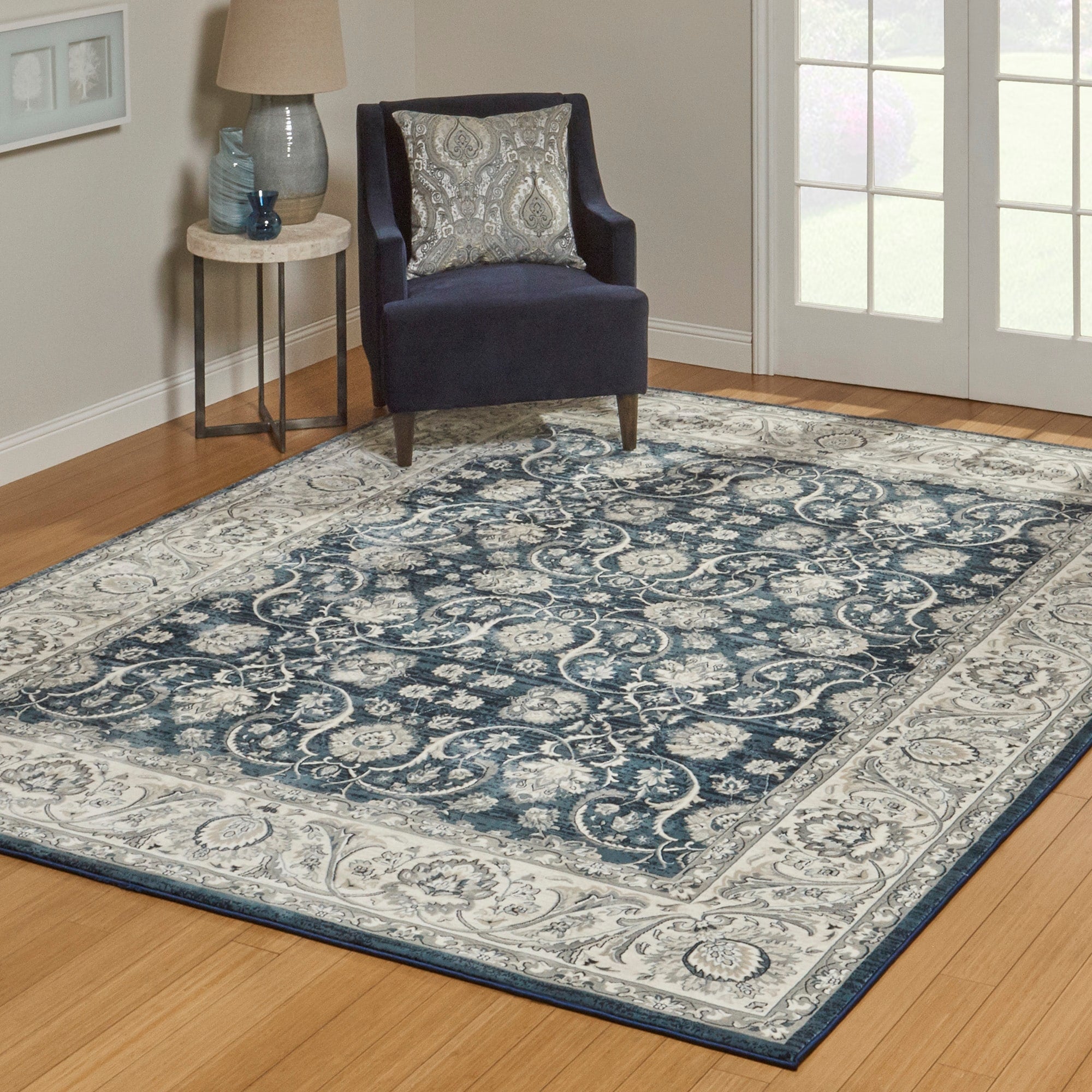 Gertmenian Croft Denim Border Area Rug 7 X 10