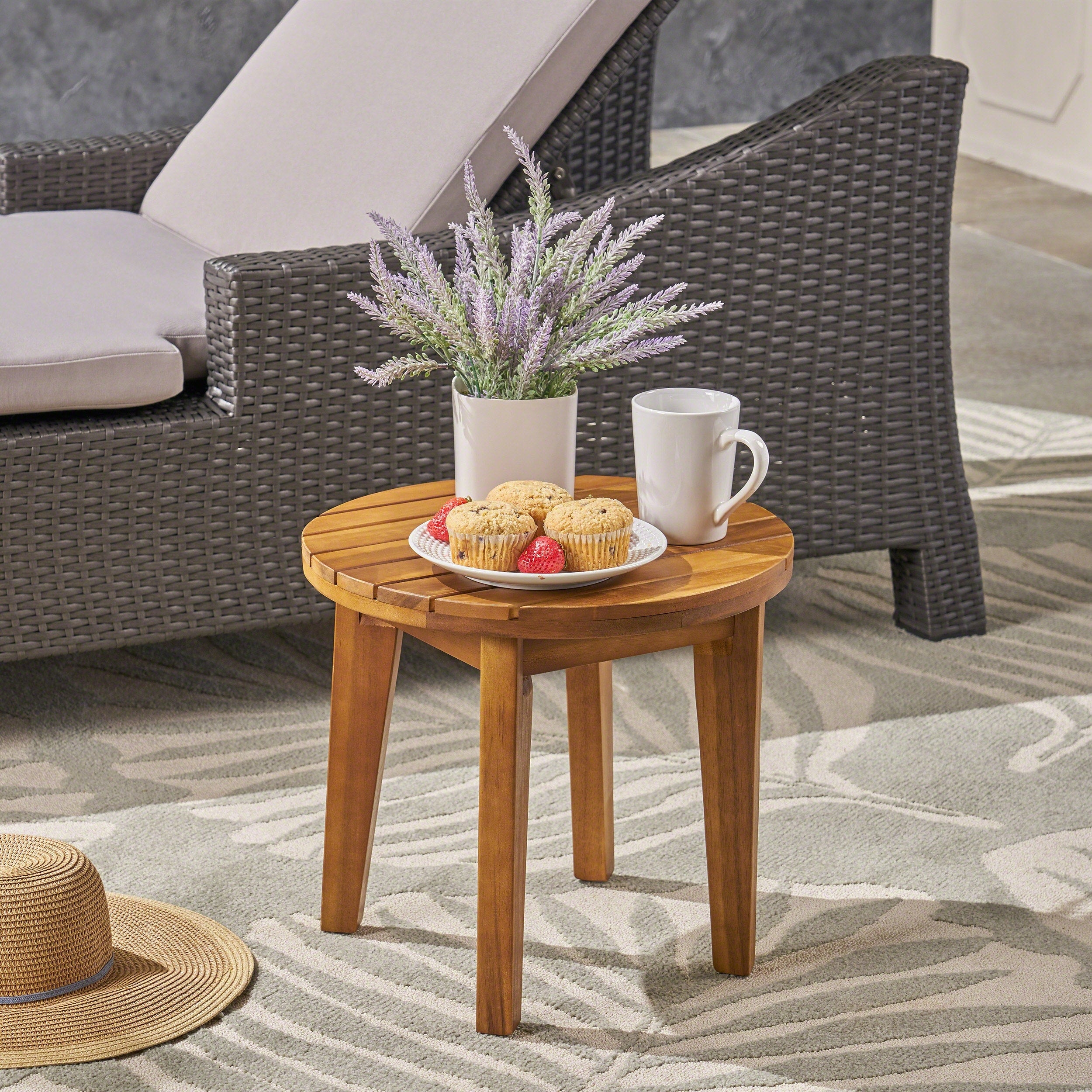 Gertrude Outdoor 16 Acacia Wood Side Table By Chirstopher Knight Home