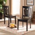 Gervais Dark Brown Finished Wood 2 Piece Dining Chair Set