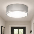 Getty 12 Inch Wide 2 Light Flush Mount Ceiling Light Brushed Nickel With Frosted Glass Modern Indoor Fixture