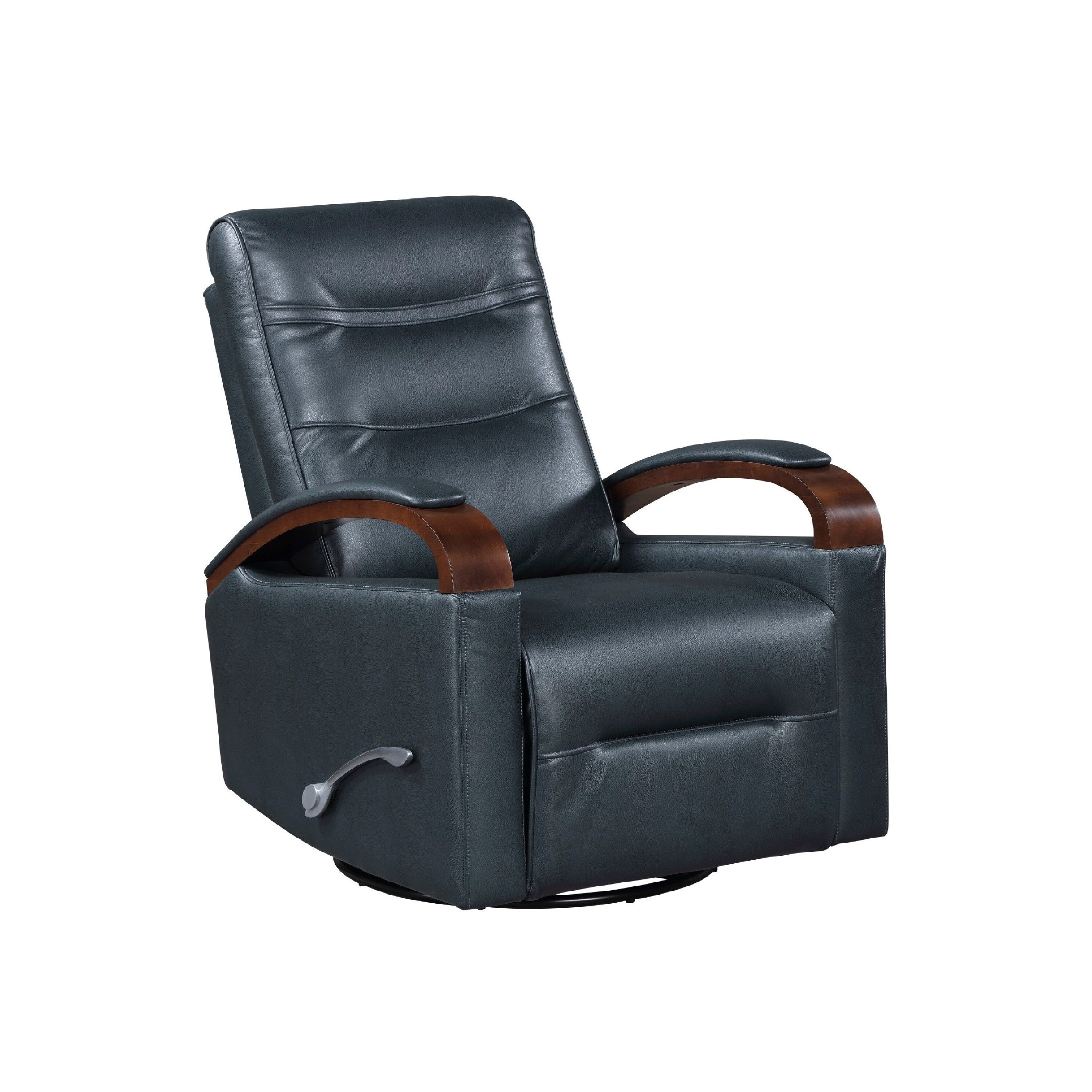 Gex Swivel Glider Manual Reclining Chair Dark Blue Faux Leather