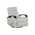 Gex Swivel Glider Manual Reclining Chair Smoke Gray Faux Leather