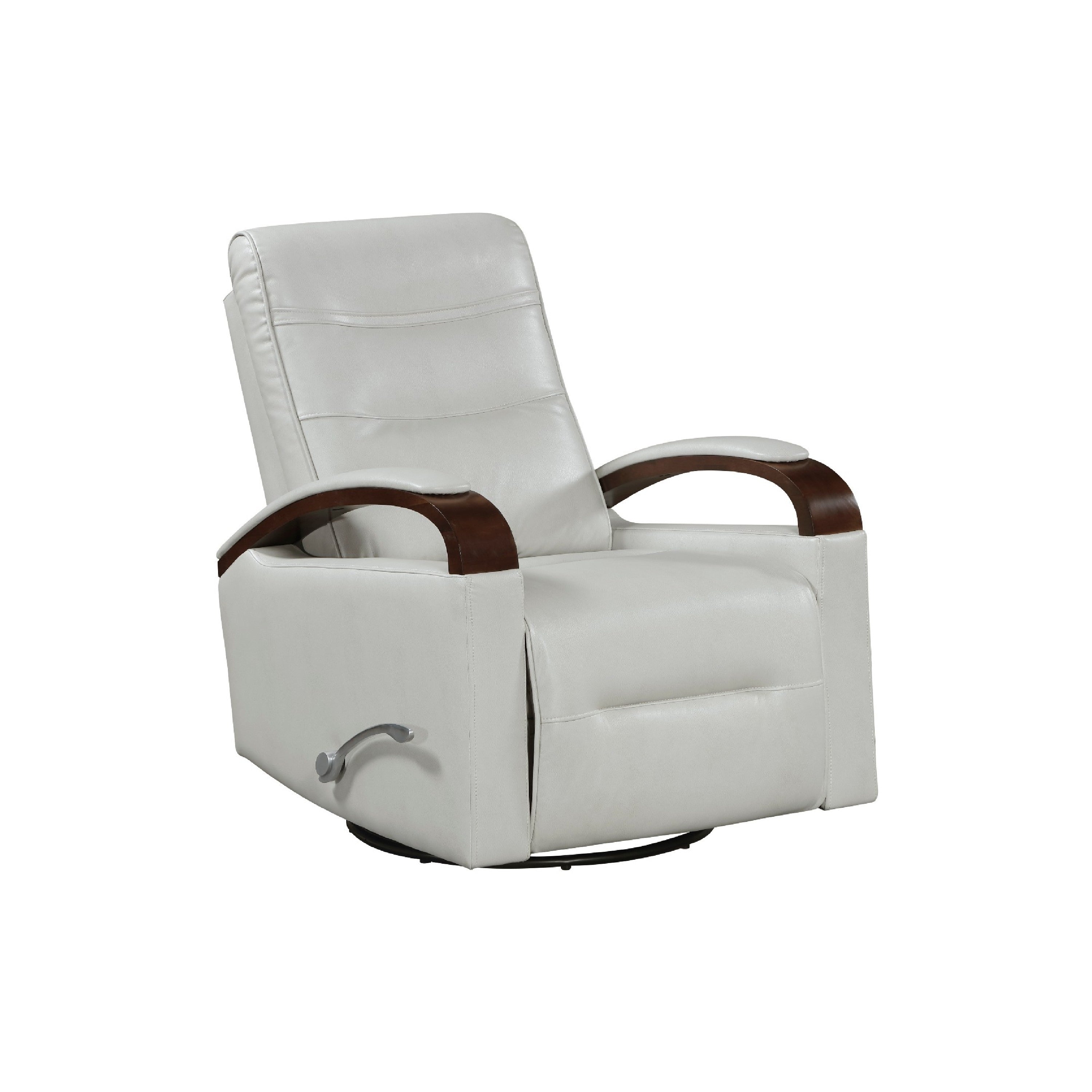 Gex Swivel Glider Manual Reclining Chair Smoke Gray Faux Leather