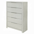 Geya Tall Dresser Chest 5 Drawers With Chrome Metal Handles Light Gray