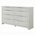 Geya Wide Dresser 8 Drawers With Chrome Metal Handles Light Gray