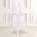 Barstool With Oval Back In Transparent Crystal Wedding Chairs 17 W X 20.5 D X 46.5 H