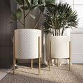 Gianna Modern White Planters Set Of 2