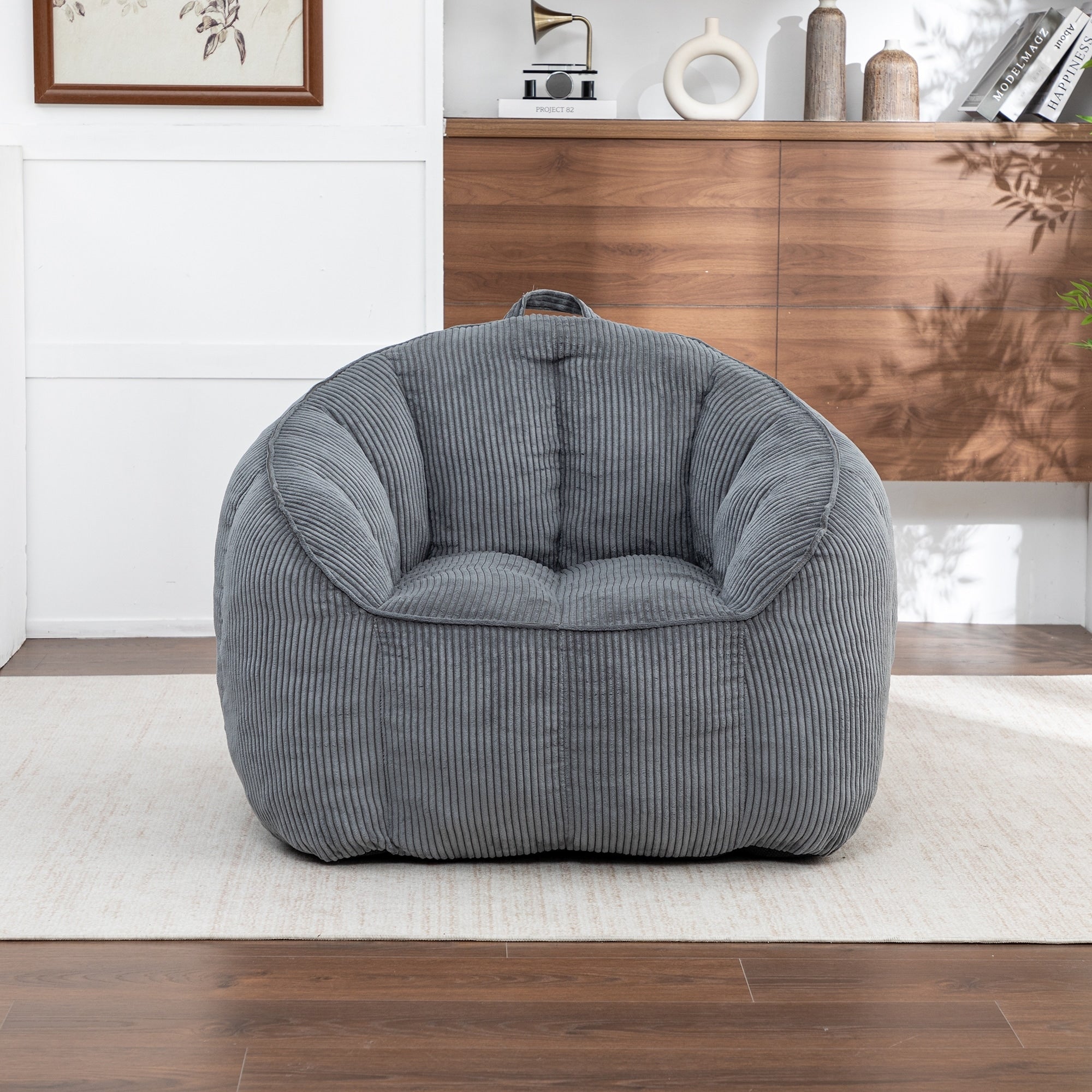 Giant Bean Bag Chair Sofa For Adults Teens Comfy Corduroy Large Bean Bag Chairs With Armrests Couch Chairs With Filler Included