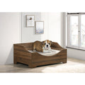 Gibson 36 Brown Alder Wood Finish 36 Wide Modern Comfy Pet Bed With Cushion