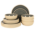 Gibson Elite Made In Portugal Port Gaia 12 Piece Service For 4 Reactive Glaze Dishes Stoneware Ceramic Dinnerware Set