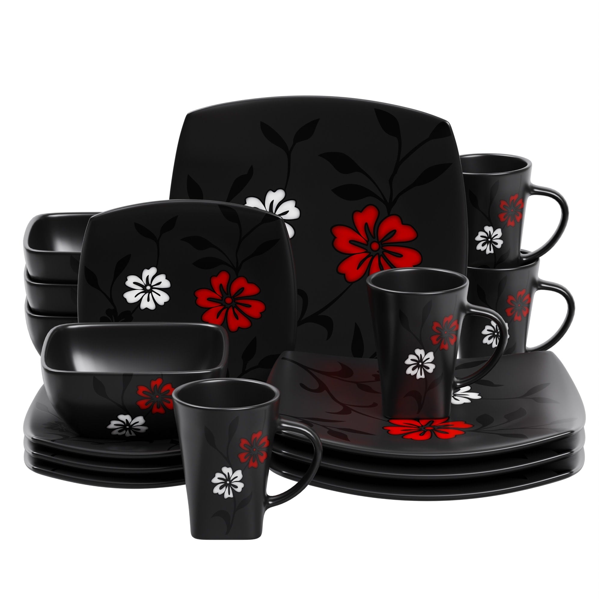 Gibson Evening Blossom 16 Piece Dinnerware Set