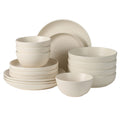 Gibson Elite Leeds Court Plates And Bowls Sets 16 Piece Stoneware Dinnerware Sets Round Speckle Reactive Glaze Dish Set