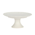 Gibson Elite Vista Rossio Made In Portugal 10.6 White Ceramic Cake Stand With Scalloped Rim Pedestal Dessert Stand