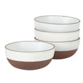 Gibson Elite William Crest 4 Piece Cereal Bowl Set 6.25 Round Stoneware Reactive Glaze Finish Soup Dessert Snack Bowls