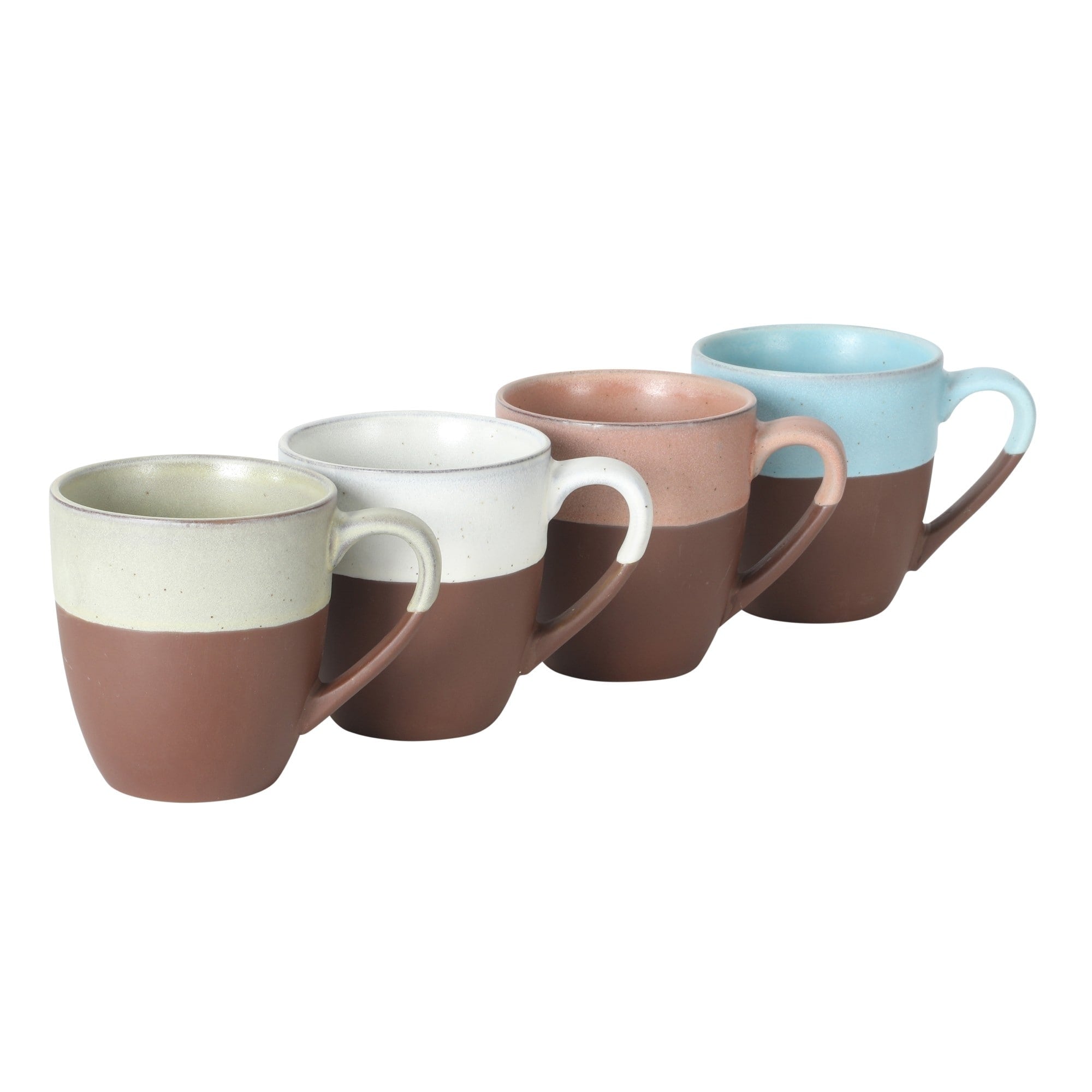 Gibson Elite William Crest 4 Piece Coffee Mug Set 15Oz Stoneware Cups Reactive Glaze Finish Round Large Coffee Mugs