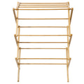 Gibson Home Foldable Bamboo Drying Rack For Clothes Towels 2 Tier Collapsible Laundry Drying Rack For Indoor Outdoor Use