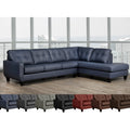 Gibson Top Grain Leather Tufted Sectional Sofa Right And Left Facing