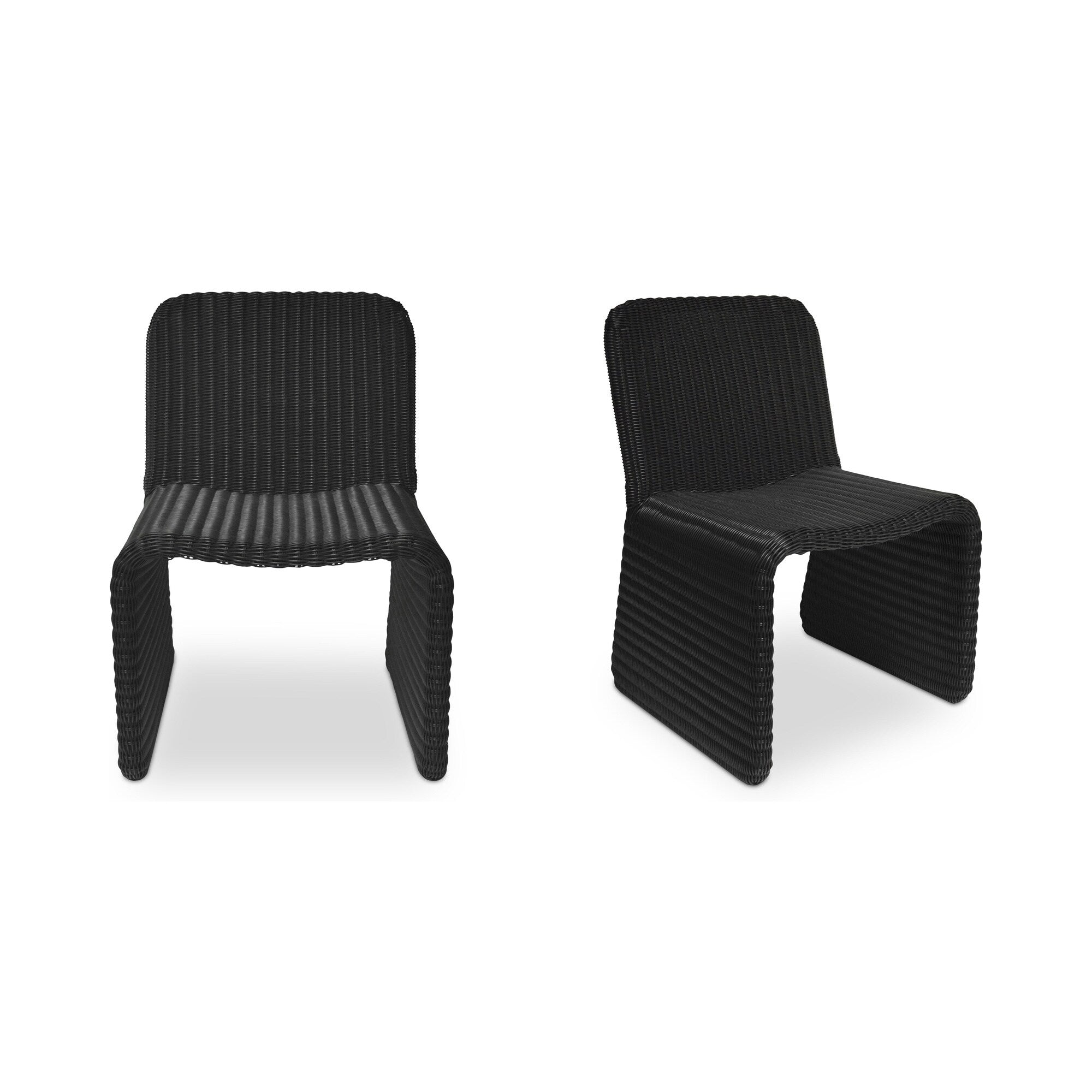 Gideon Outdoor Dining Chair Twist Synthetic Hyacinth Aluminum Frame Rust Resistant Charcoal