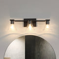Gilford 24 Inch 3 Light Matte Black Vanity Light With Clear Glass Shades