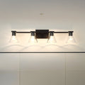 Gilford 33 Inch 4 Light Matte Black Vanity Light With Clear Glass Shades