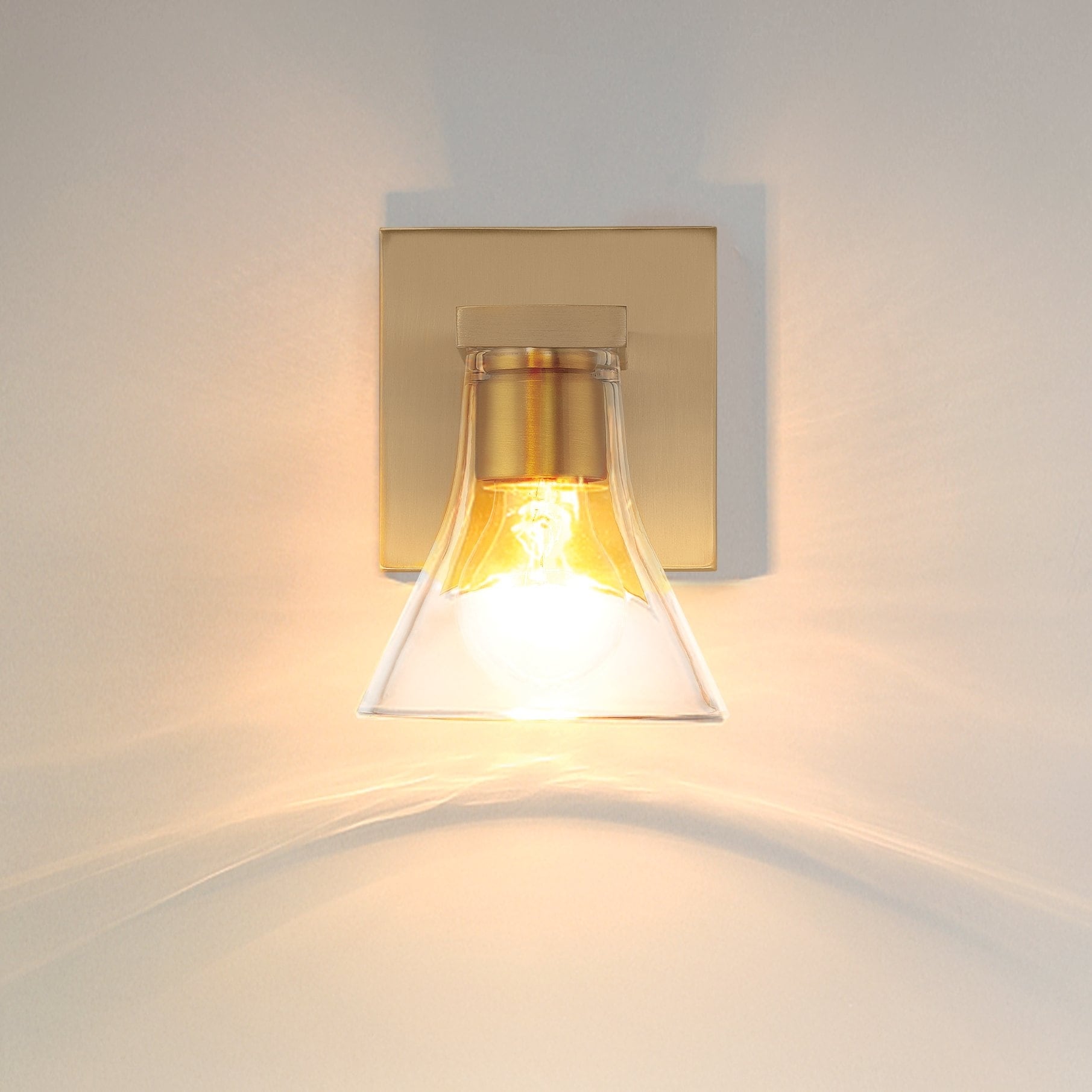 Gilford 5 Inch 1 Light Champagne Gold Vanity Light With Clear Glass Shade