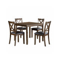 Gimi 5Pc Dining Table Set 4 X Back Faux Leather Chairs Charcoal Brown