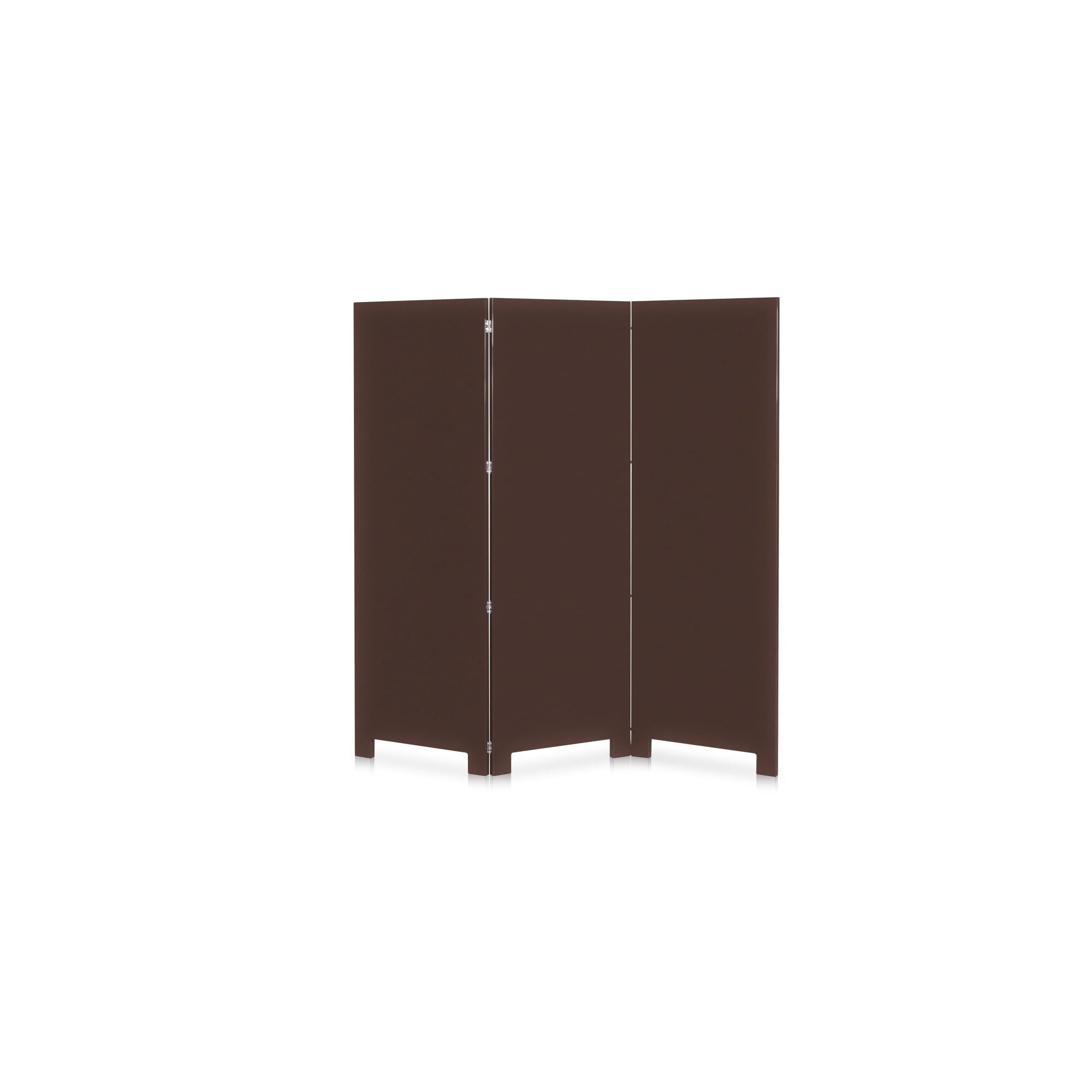 Ginevra Screen High Gloss Lacquer Over Mdf Solid Rubber Wood Frame Three Panel Reinforced Hinges Dark Brown