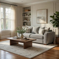 Gini Sofa 7 Accent Pillows Nailhead Trim Gray Chenille 82 Inch