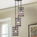 Ginsmore 3 Lamp 3 Shade Crystal Antique Bronze Pendant