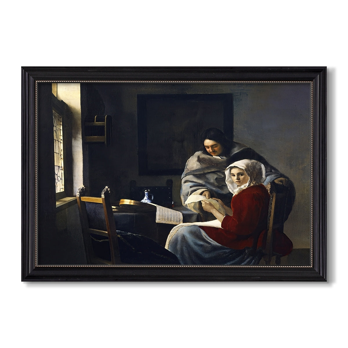 Girl Interrupted At Her C 1658 1659 Johannes Vermeer Custom Framed Canvas