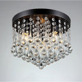 Gisela 3 Light Crystal Black Finish Flush Mount